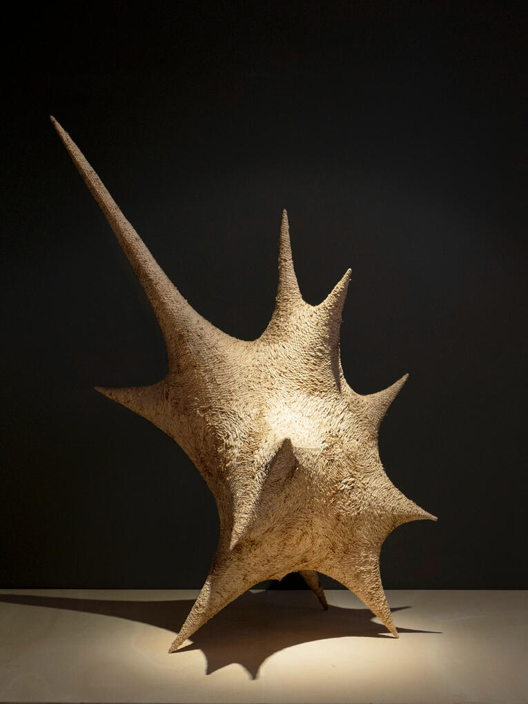 DON’T TOUCH ME, PLEASE | 2023 | Rafia em estrutura de madeira | 170 x 120 x 120 cm