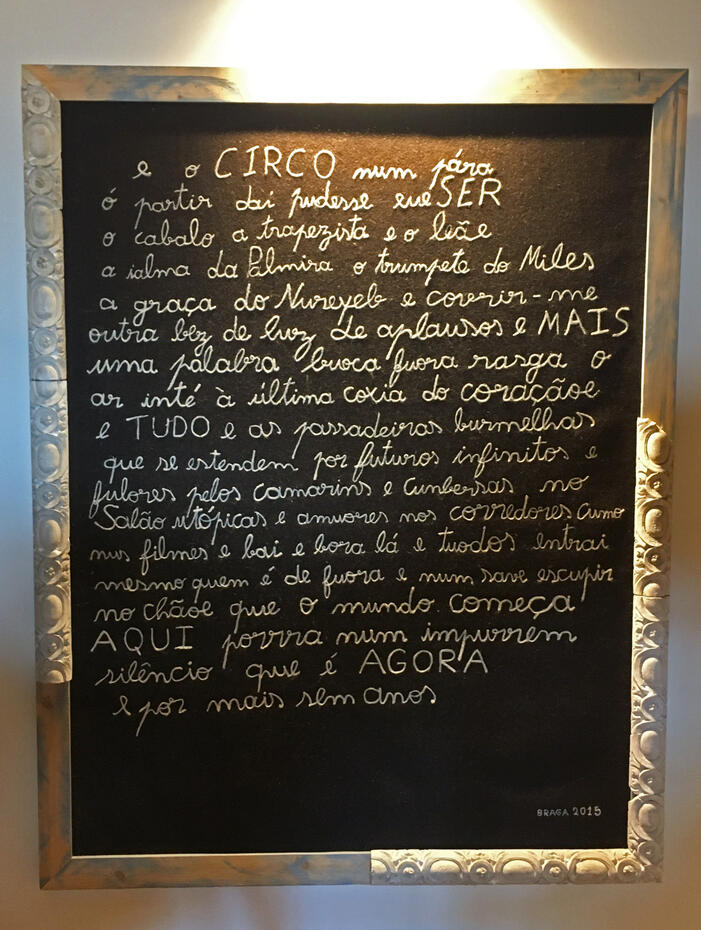 TRIBUTO AO THEATRO CIRCO | 2015 | Painel de Lã sobre Burel em moldura | 184 x 144 cm Exposição 4 Peças em Tributo | Theatro Circo de Braga